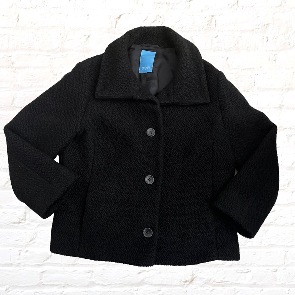 Like 🆕 Escada Sport wool 7/8th sleeve statement collar cropped peacoat